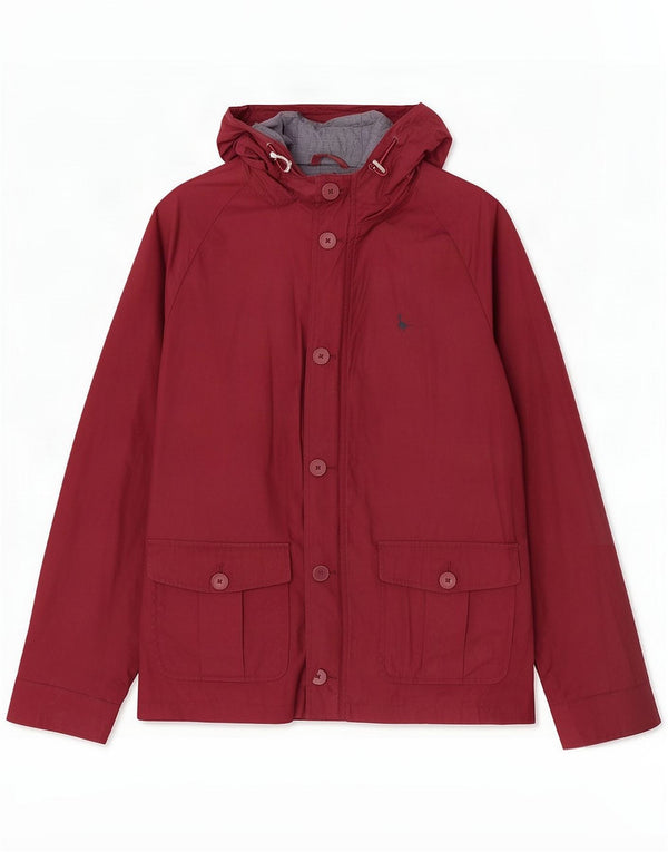 Jack Wills Herre Hooded Anorak Jacket UK 40 Large Burgundy