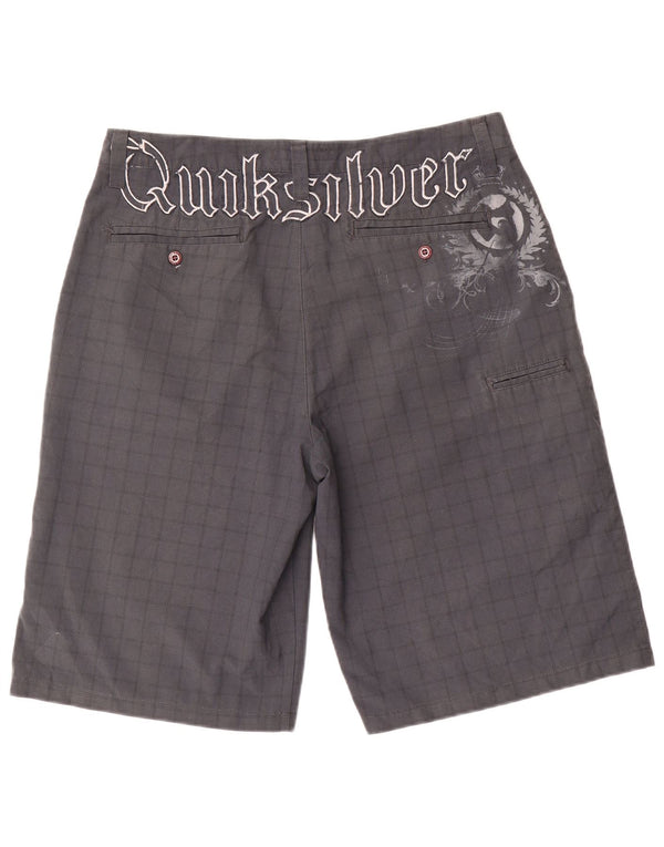 Quiksilver Herre Graphic Cargo Shorts W34 Large Grey Check
