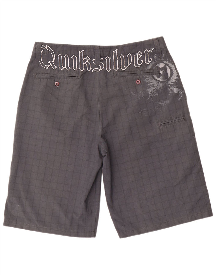 Quiksilver Herre Graphic Cargo Shorts W34 Large Grey Check
