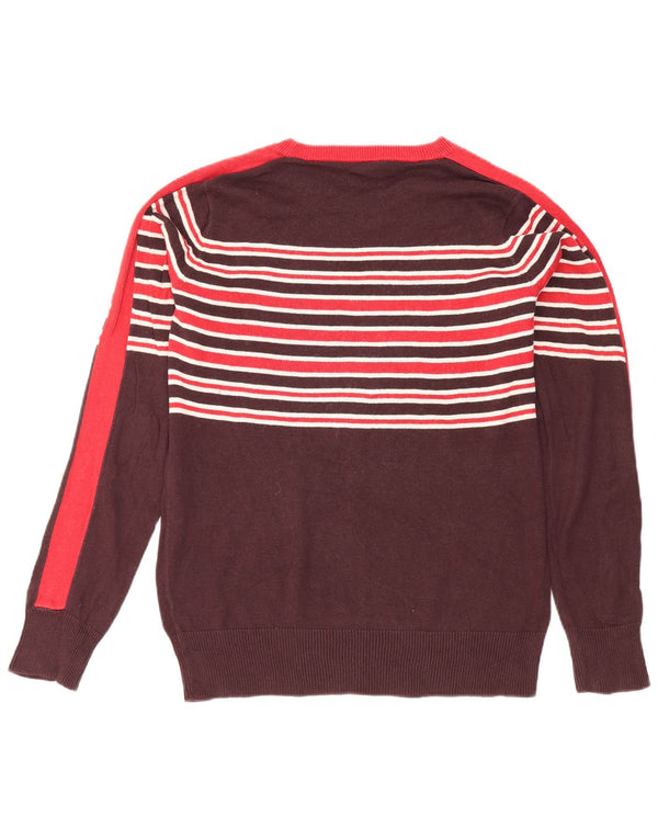 Gap Dame Boat Neck Jumper Sweater UK 10 Lille brun stribet bomuld