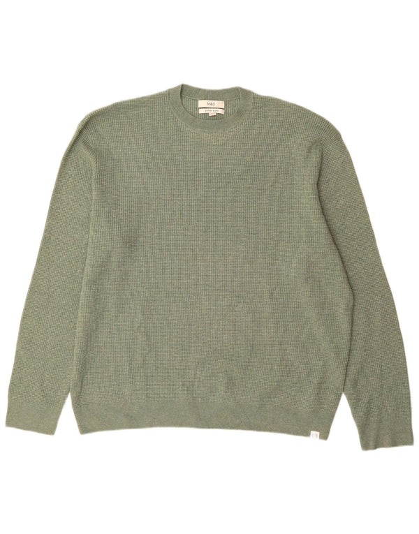 Marks & Spencer Herre sweater med rund hals 3XL grøn polyester