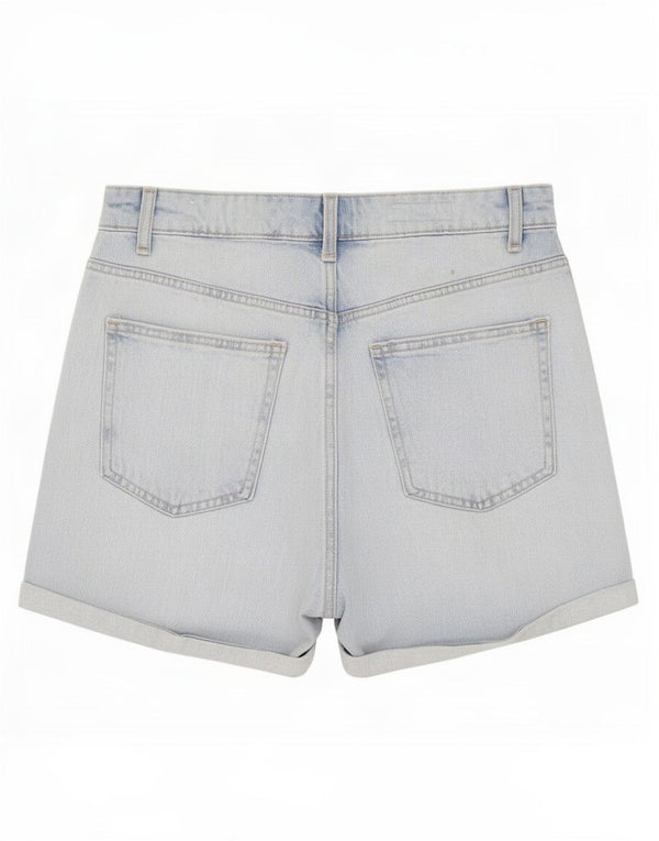 Zara Dame højtaljede denimshorts EU 42 Large W32 Blå Bomuld