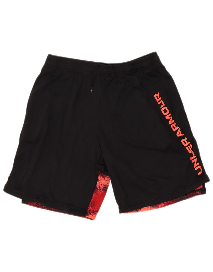 UNDER ARMOUR Drenge abstrakt mønster sportsshorts 13-14 år XL Sort