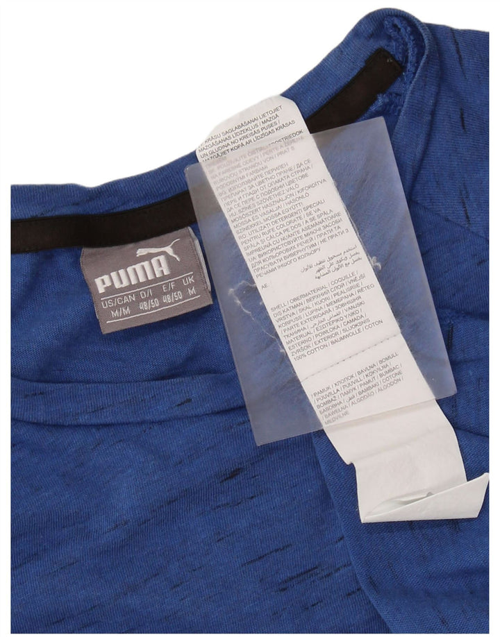 PUMA Herre T-shirt Top Medium Blue Flecked Bomuld