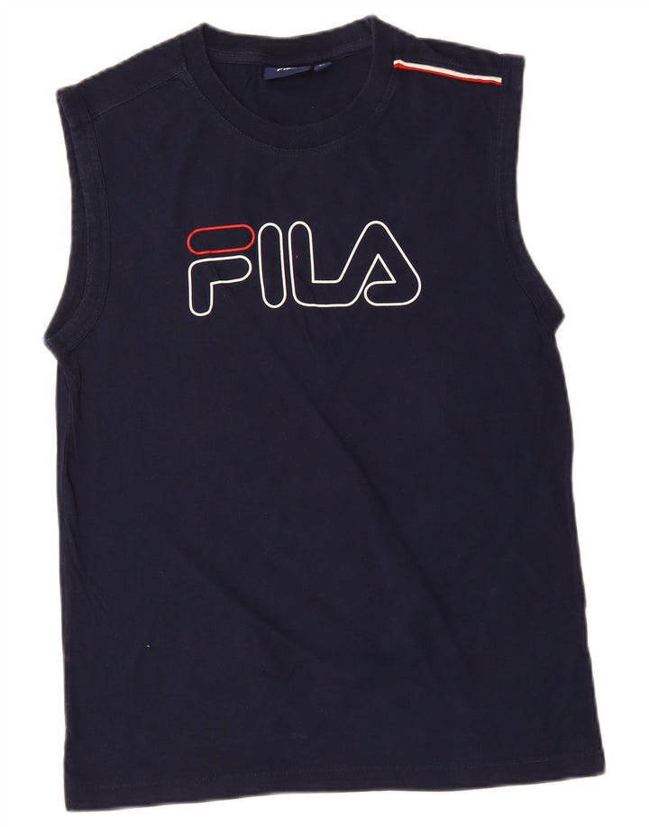 FILA Kvinder Grafisk Vest Top UK 18 XL Marineblå Bomuld