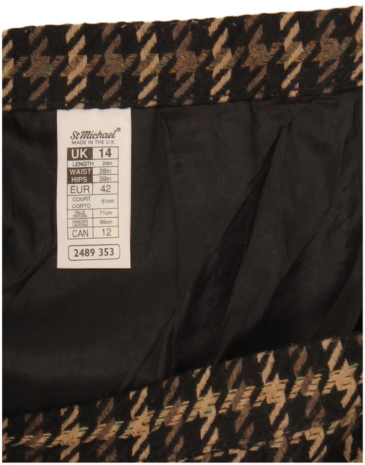 Marks & Spencer Pencil Nederdel til kvinder UK 14 Medium W28 Brun ternet akryl