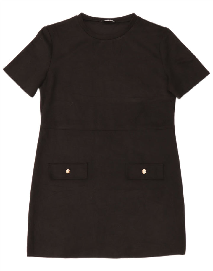 Zara Womens Shift Dress UK 14 Medium Black