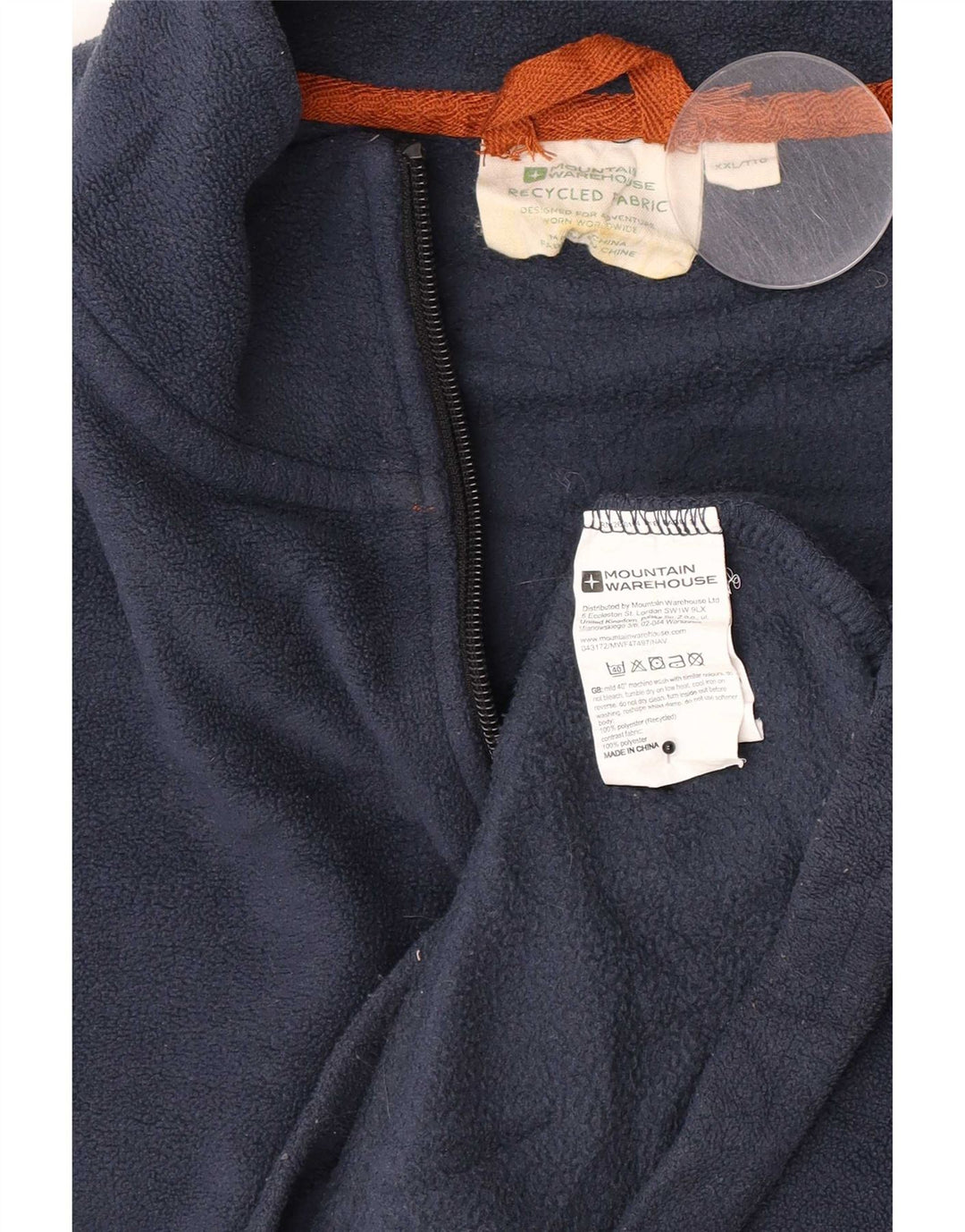 Mountain Warehouse Herre Zip Neck Fleece Jumper 2XL Navy Blue Polyester