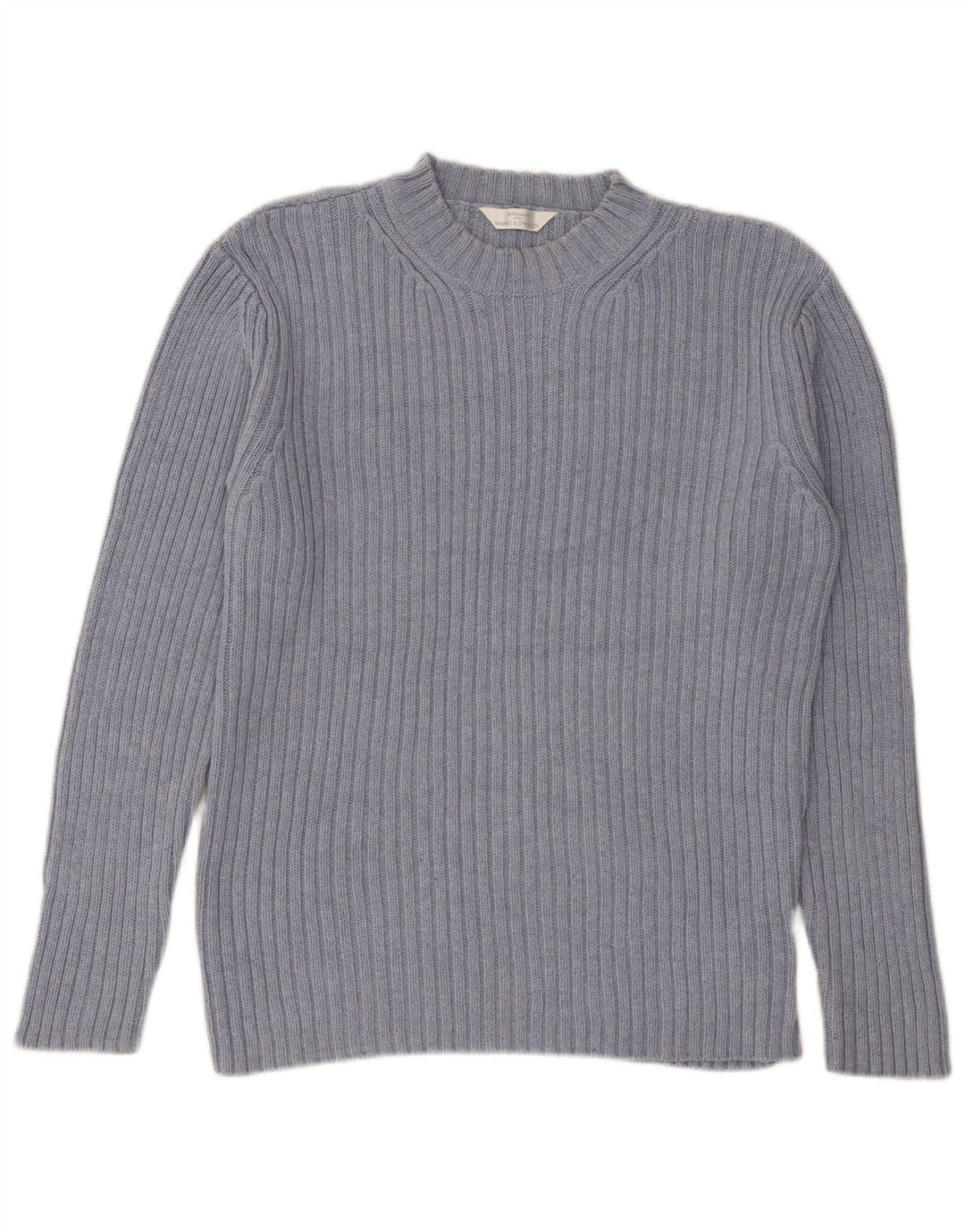 Marks & Spencer Herre sweater med rund hals, mellemblå bomuld
