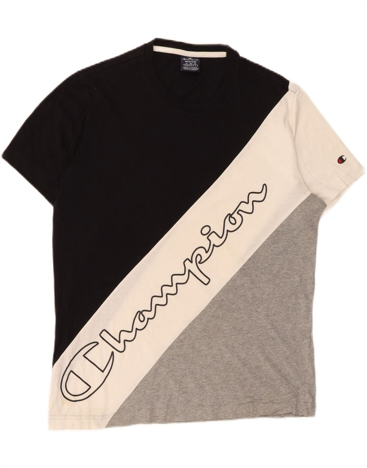 CHAMPION Mens Graphic T-Shirt Top Medium Multicoloured Colourblock Vintage Champion and Second-Hand Champion from Messina Hembry 