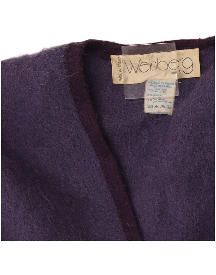 Weinberg Womens Open Poncho Coat UK 16 Large Purple Uld