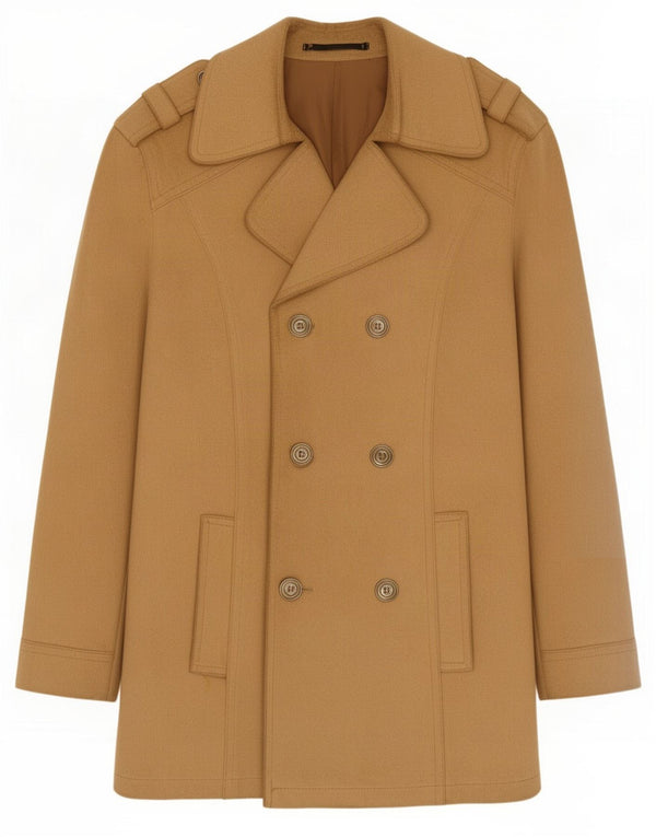 Vintage Mens Suede Double Breasted Coat UK 36 Small Beige