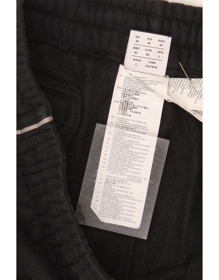 NEW BALANCE Mens Tracksuit Trousers Joggers Medium  Black Cotton