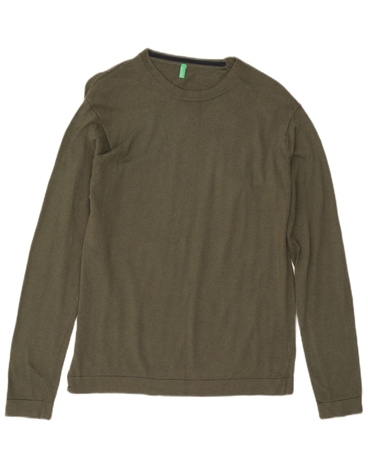 BENETTON Herre sweater med rund hals, medium Khaki