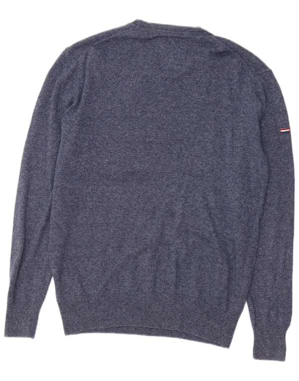SUPERDRY sweater med rund hals til mænd Medium marineblå flækket bomuld