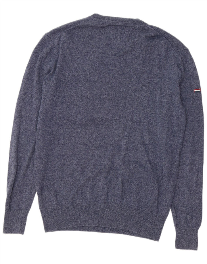 SUPERDRY sweater med rund hals til mænd Medium marineblå flækket bomuld