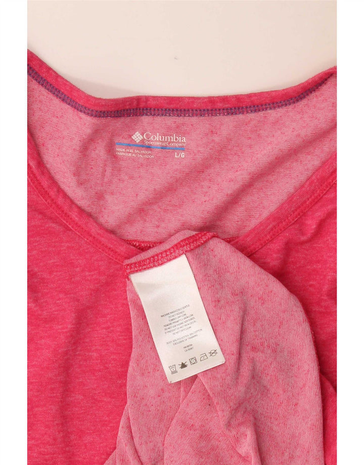 Columbia T-shirt top UK 14 Large Pink Flecked Polyester