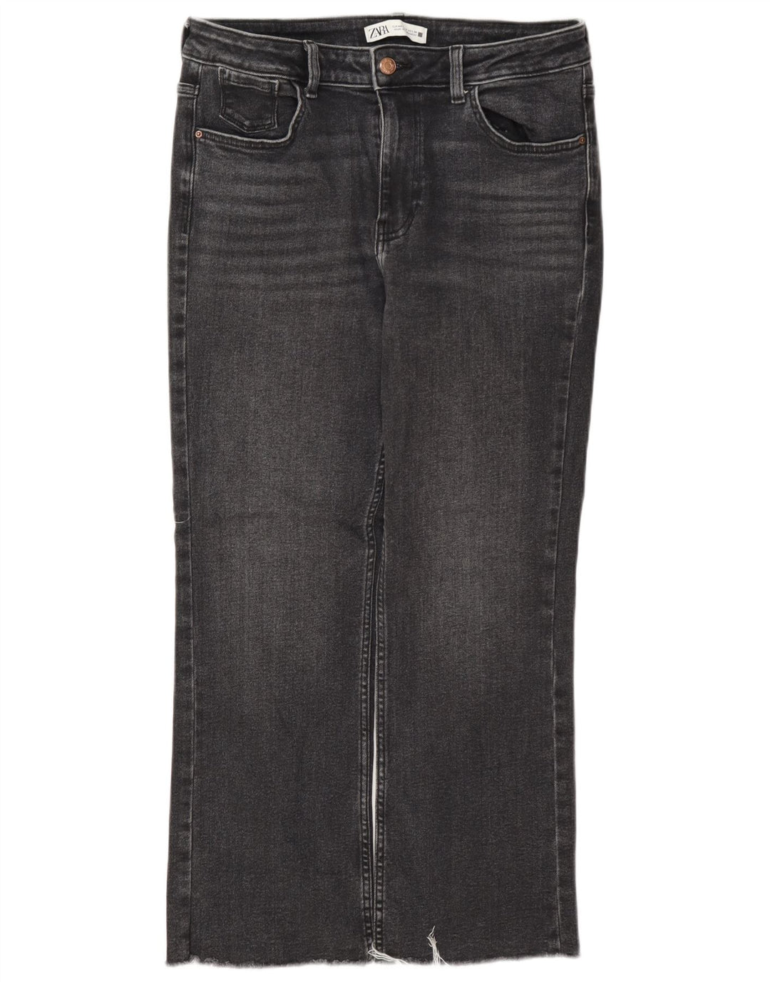 Zara Womens Cropped Jeans EU 40 Medium W30 L26 Grå