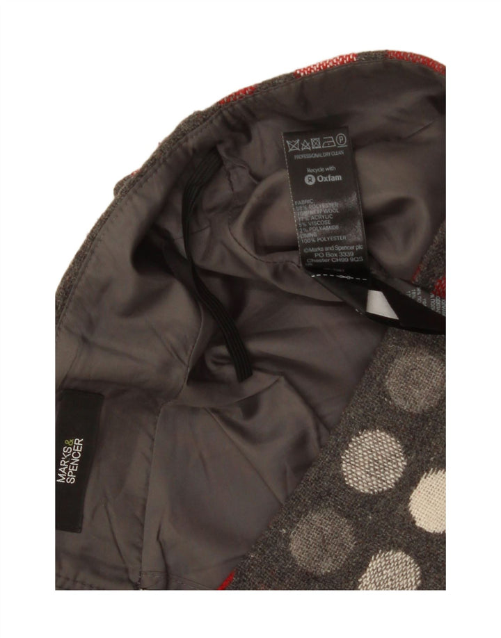 Marks & Spencer lige nederdel til kvinder UK 12 Medium W30 Grå Polka Dot