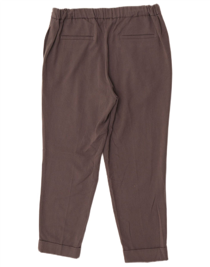 Marks & Spencer Dame Cropped Trousers UK 12 Medium W30 L25 Grå Polyester