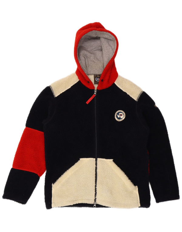 Napapijri Herre hættejakke i fleece UK 34 XS Sort Colourblock Polyester