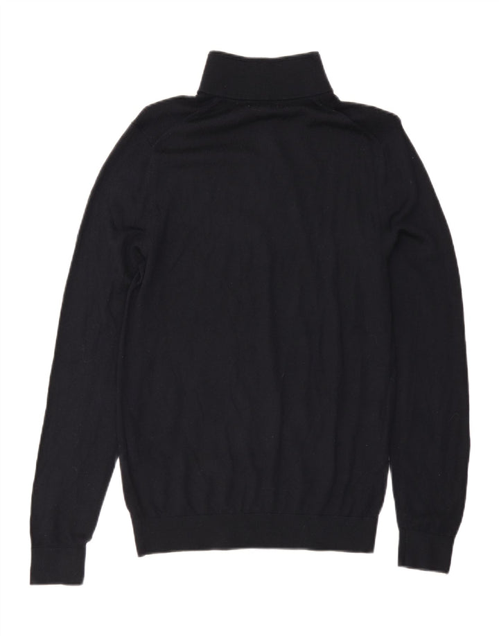 Reiss Herre Zip Neck Jumper Sweater Medium Sort Uld