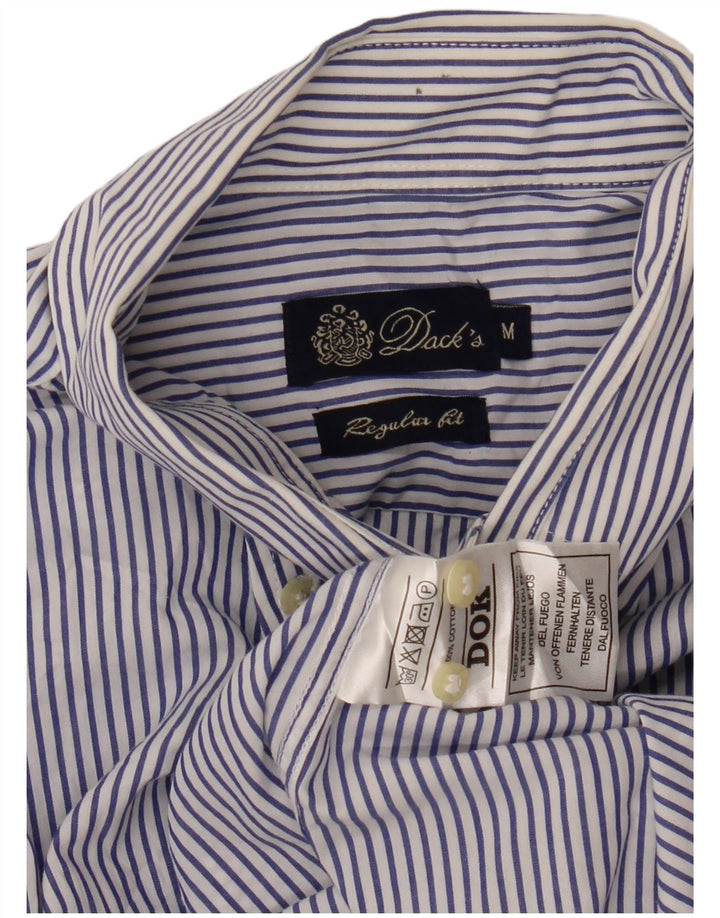 DACK'S Herre Regular Fit skjorte Medium Blue Pinstripe Bomuld