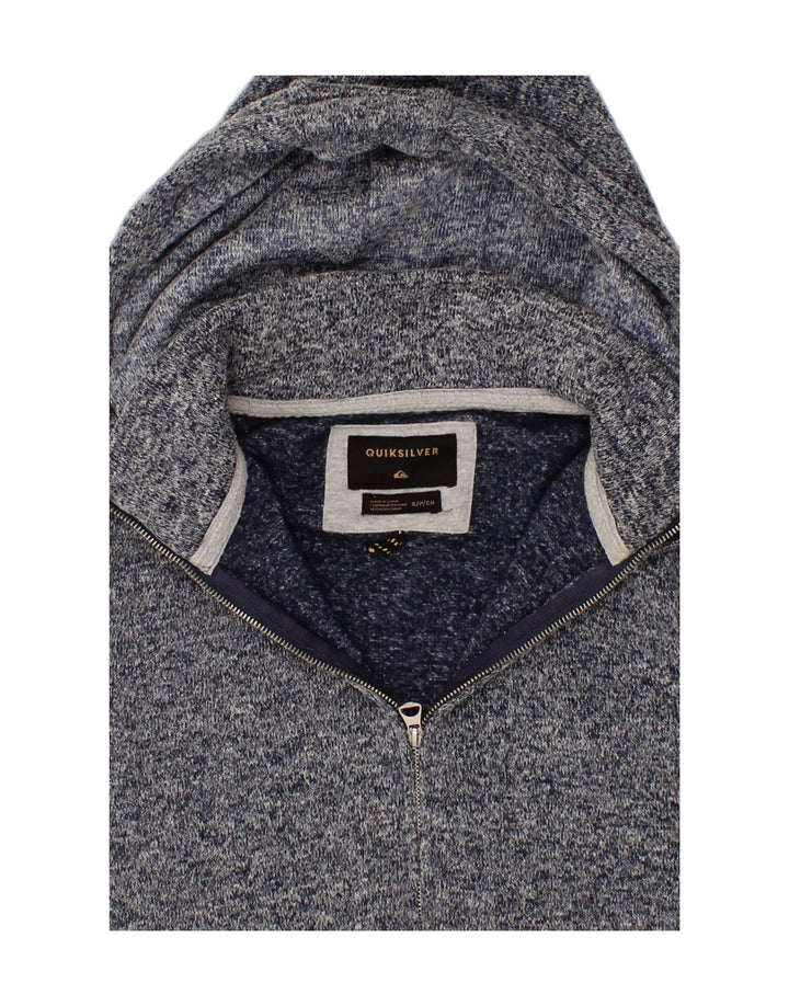 QUIKSILVER Mens Zip Hoodie Sweater Small Navy Blue Flecked Polyester Vintage Quiksilver and Second-Hand Quiksilver from Messina Hembry 