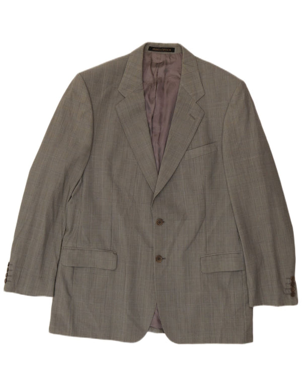 Marks & Spencer Mens 2 Button Blazer Jacket UK 42 Large Green Houndstooth