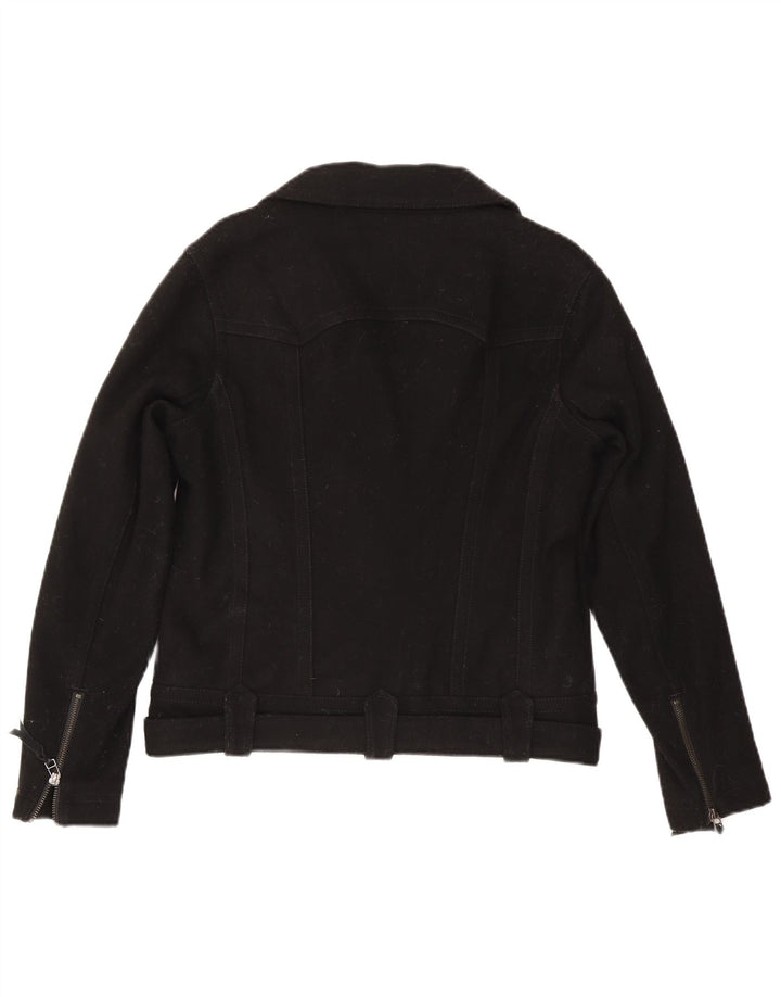 Levi's Dame Biker Jacket UK 14 Medium Sort Uld