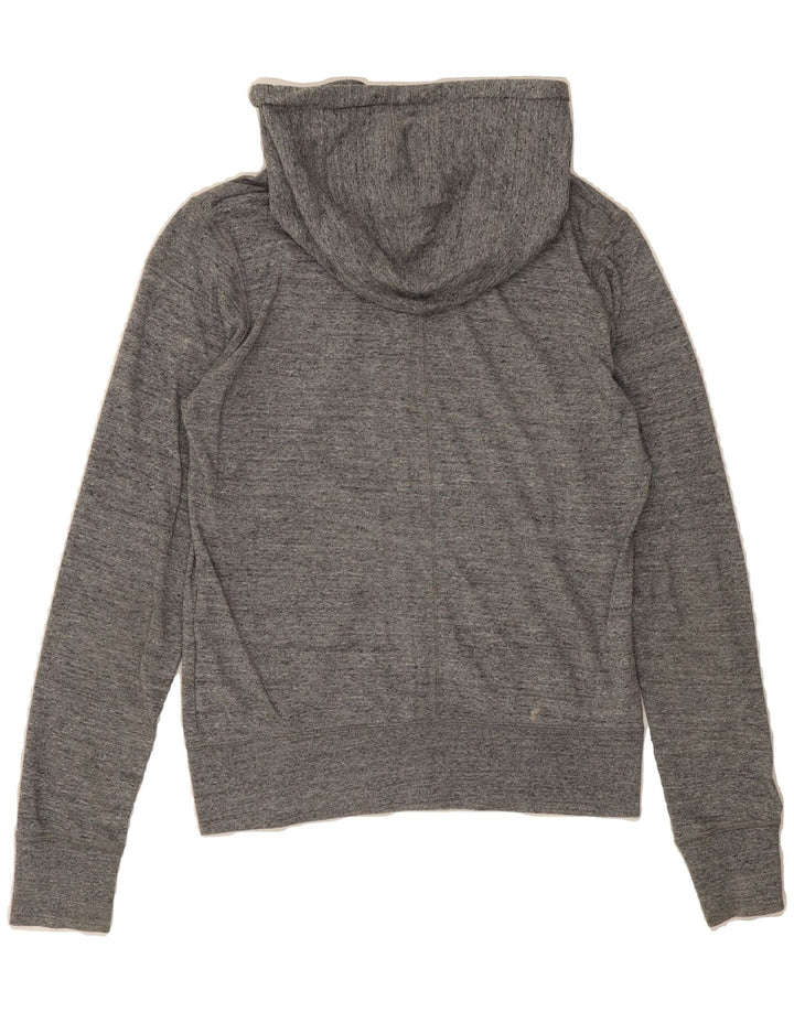 NIKE Womens Zip Hoodie Sweater UK 14 Medium Grey Flecked Cotton Vintage Nike and Second-Hand Nike from Messina Hembry 