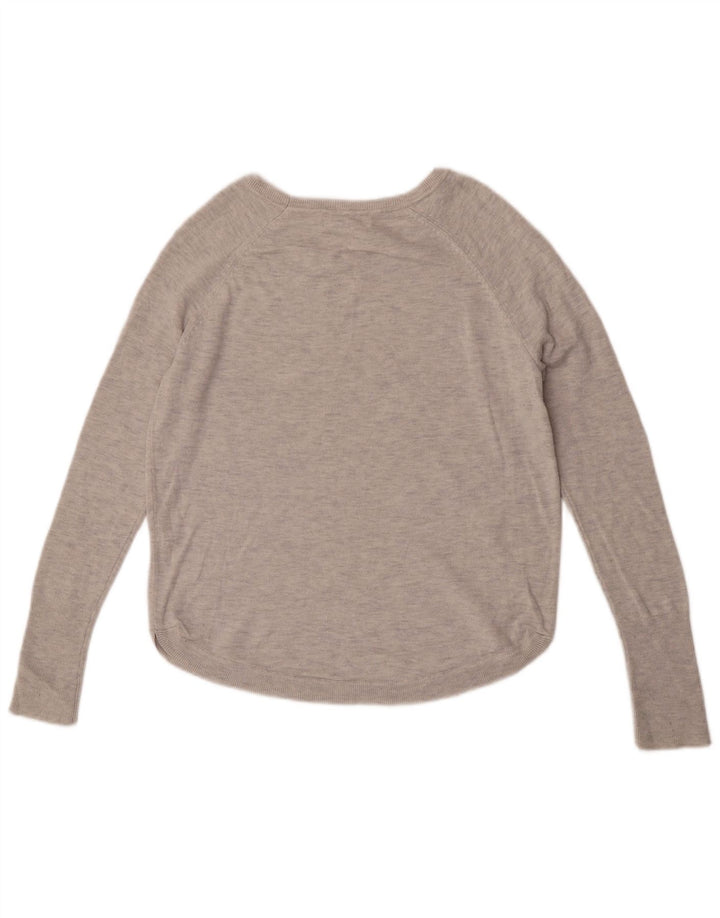 White Label Dame Boat Neck Jumper Sweater UK 10 Small Grey Flecked