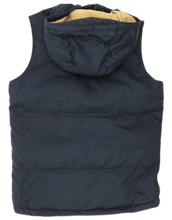 Jack Wills Herre hætte polstret Gilet UK 34 XS marineblå polyester