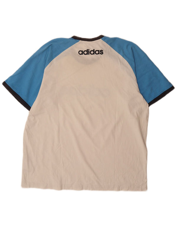 Adidas Herre grafisk T-shirt Top XL Hvid Colourblock Bomuld
