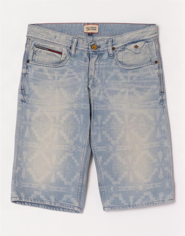 Tommy Hilfiger Herre Denim Shorts W29 Medium Blue Geometrisk Bomuld