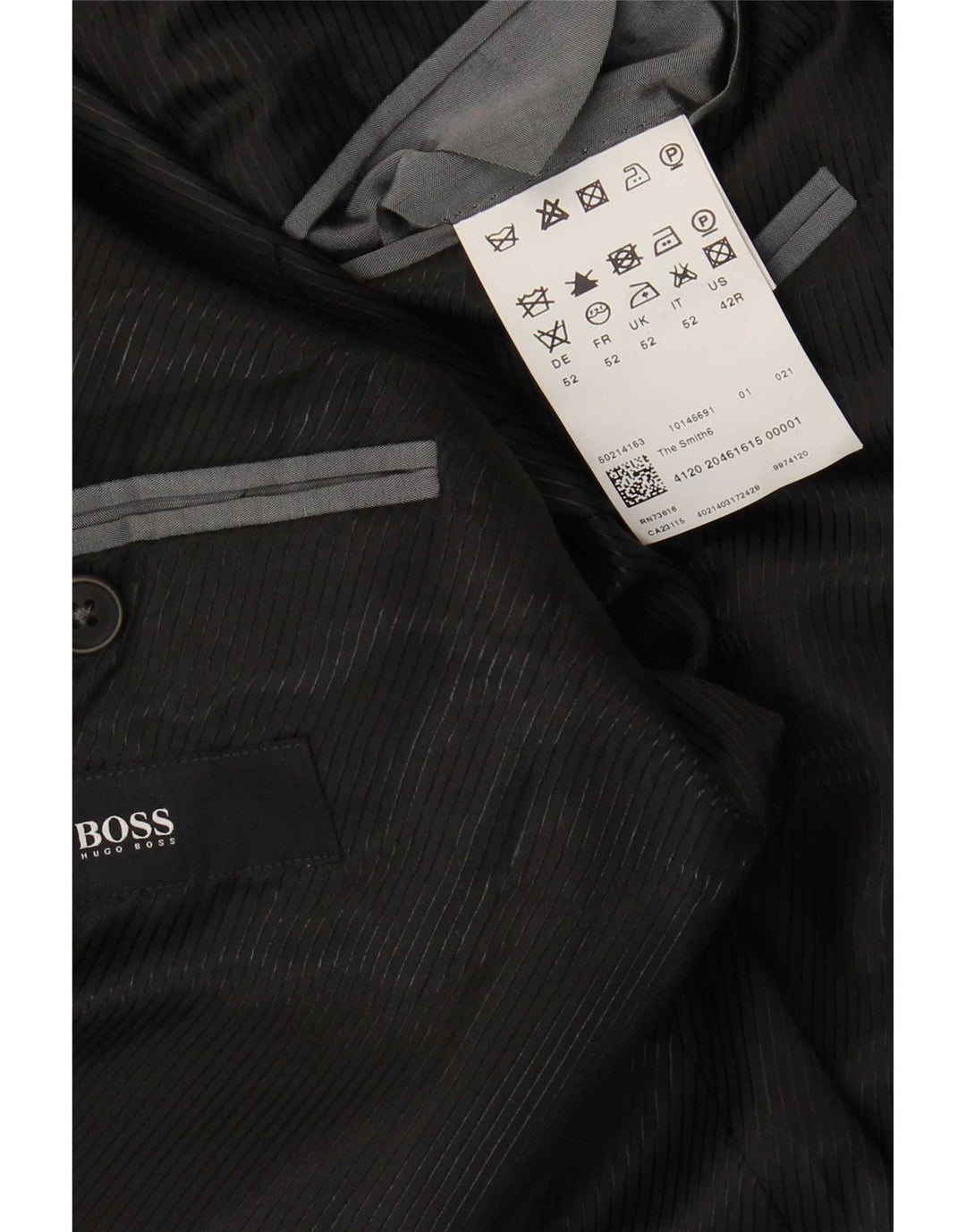 Hugo Boss Herre 2-knaps blazerjakke EU 52 XL Grå Virgin Wool