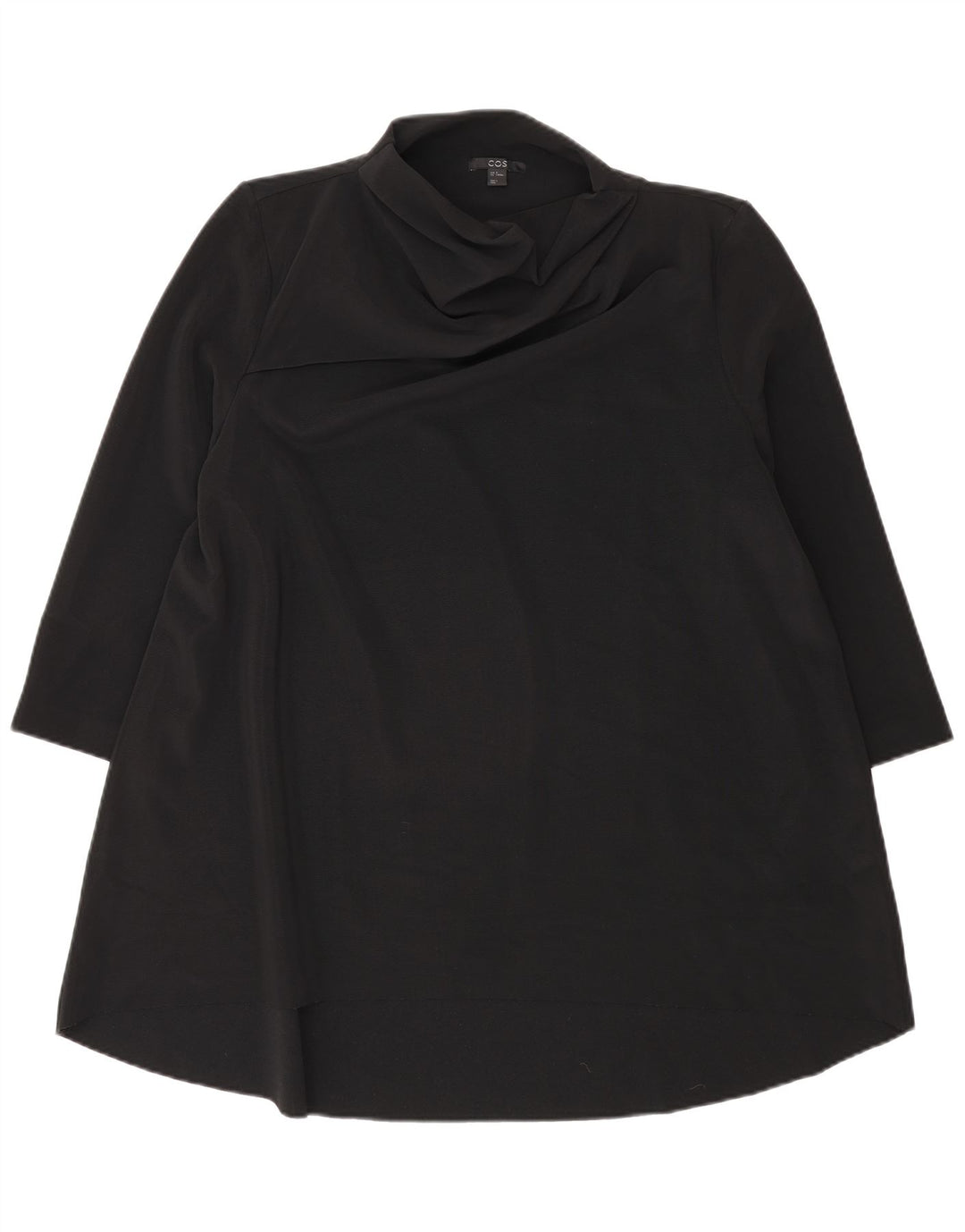 Cos Dame 3/4-ærmet Tunikakjole UK 14 Medium Sort Polyester