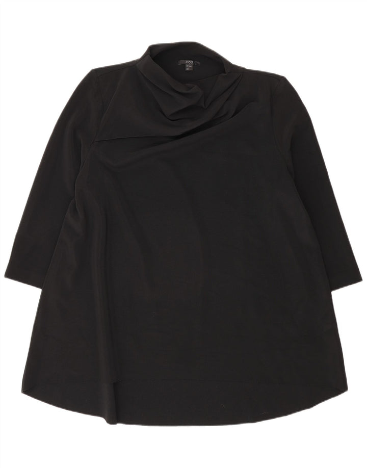 Cos Dame 3/4-ærmet Tunikakjole UK 14 Medium Sort Polyester