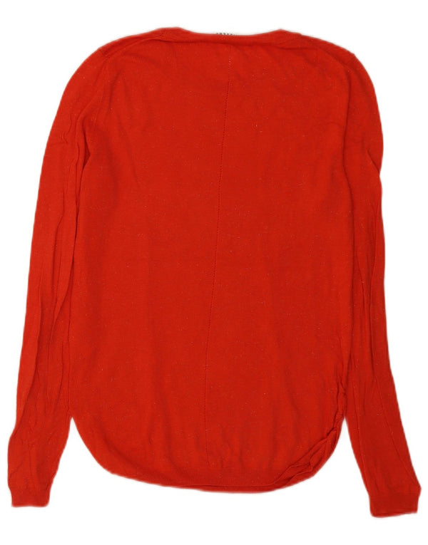 Whistles Womens Regular Fit Boat Neck Jumper Sweater UK 10 Small Orange