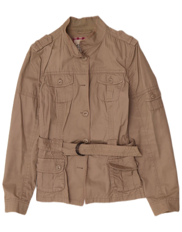 Esprit Womens Military Jacket UK 12 Medium Beige Cotton