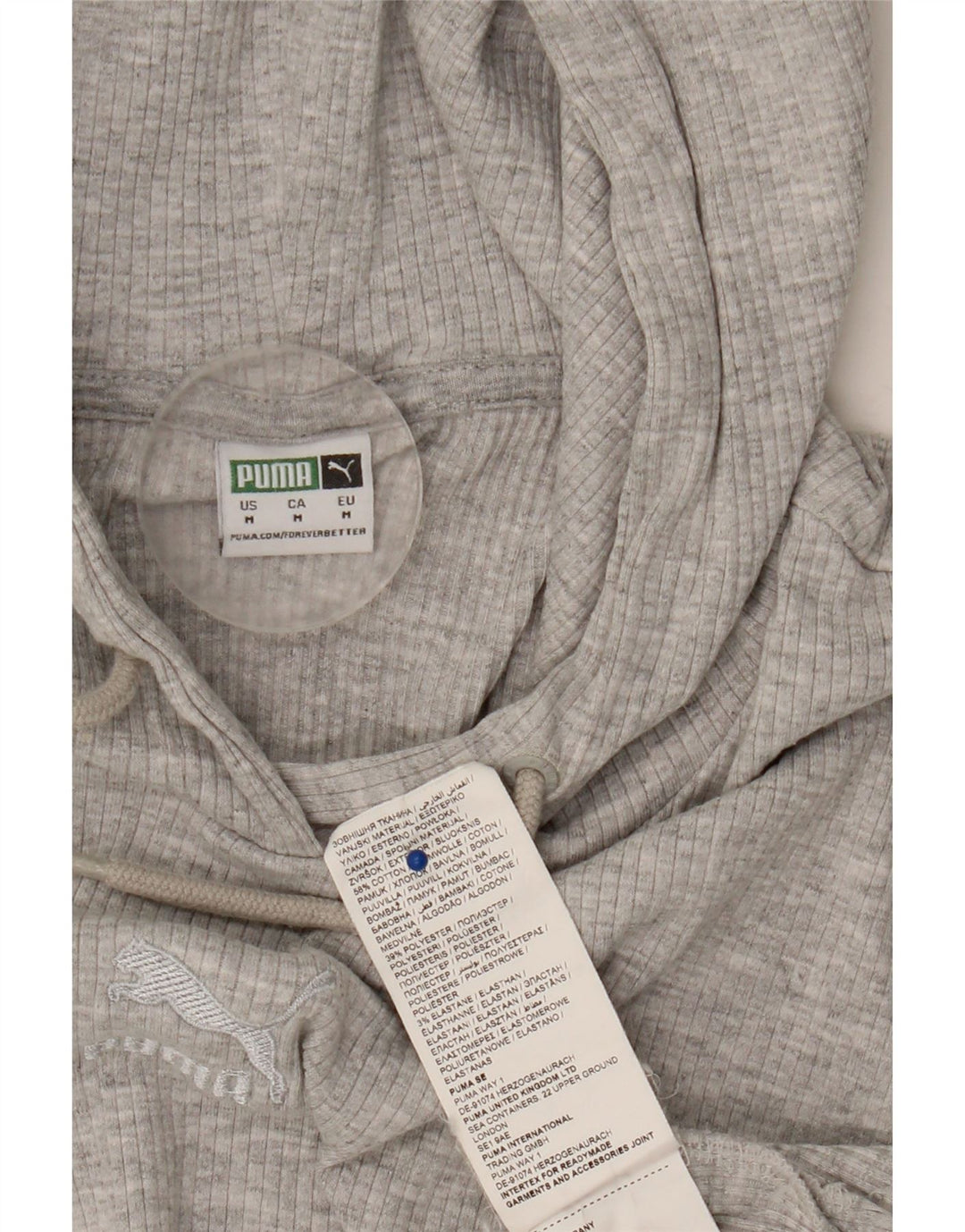 Puma Womens Crop Oversized hættetrøje Jumper UK 14 Medium Grey Bomuld