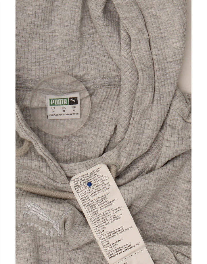 Puma Womens Crop Oversized hættetrøje Jumper UK 14 Medium Grey Bomuld