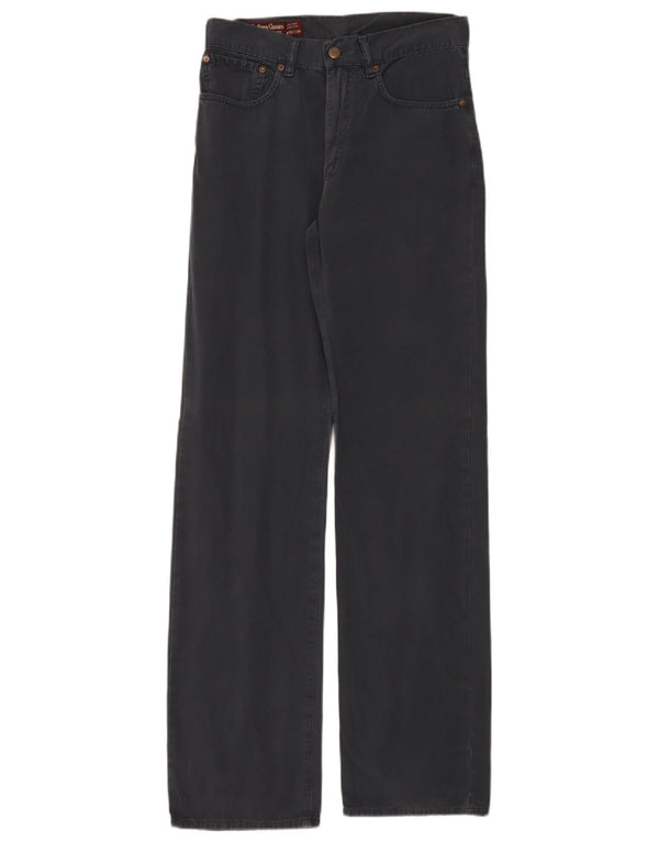 Marlboro Classics Mens Straight Casual Trousers W30 L34 Navy Blue Cotton