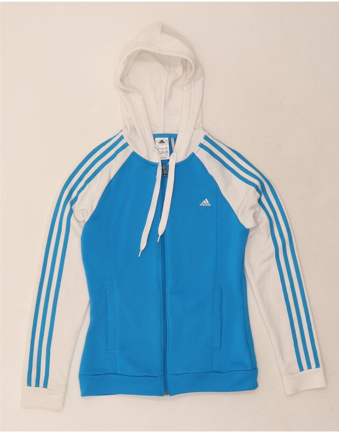 Adidas Dame Climalite Hættetrøje Sweater UK 8/10 Small Blue Polyester