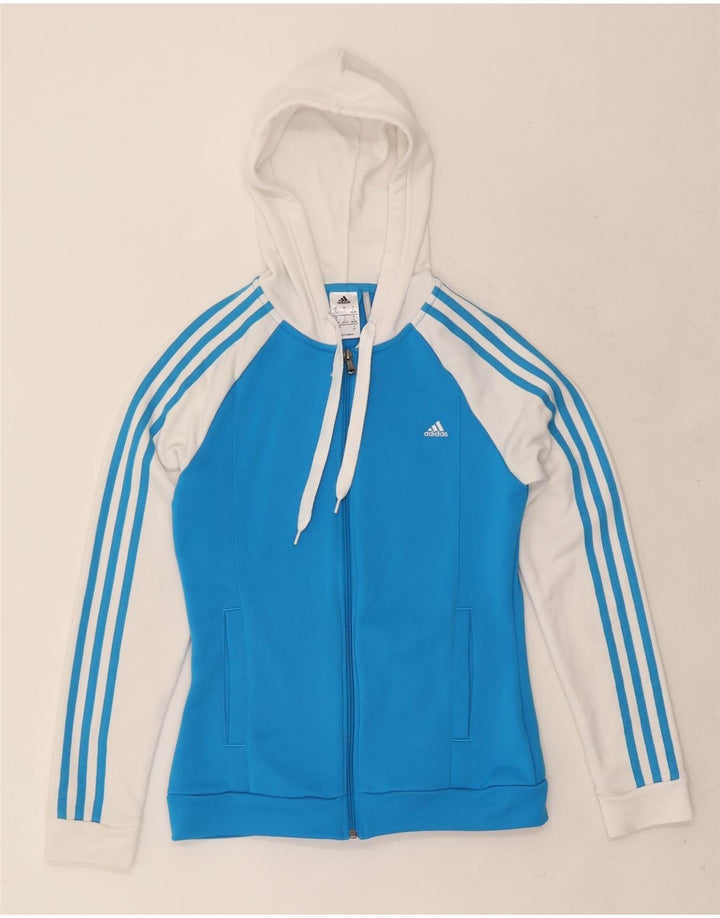 Adidas Dame Climalite Hættetrøje Sweater UK 8/10 Small Blue Polyester