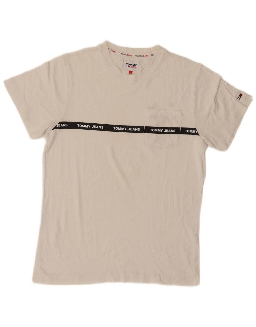 TOMMY HILFIGER Herre grafisk T-shirt Top XS Hvid