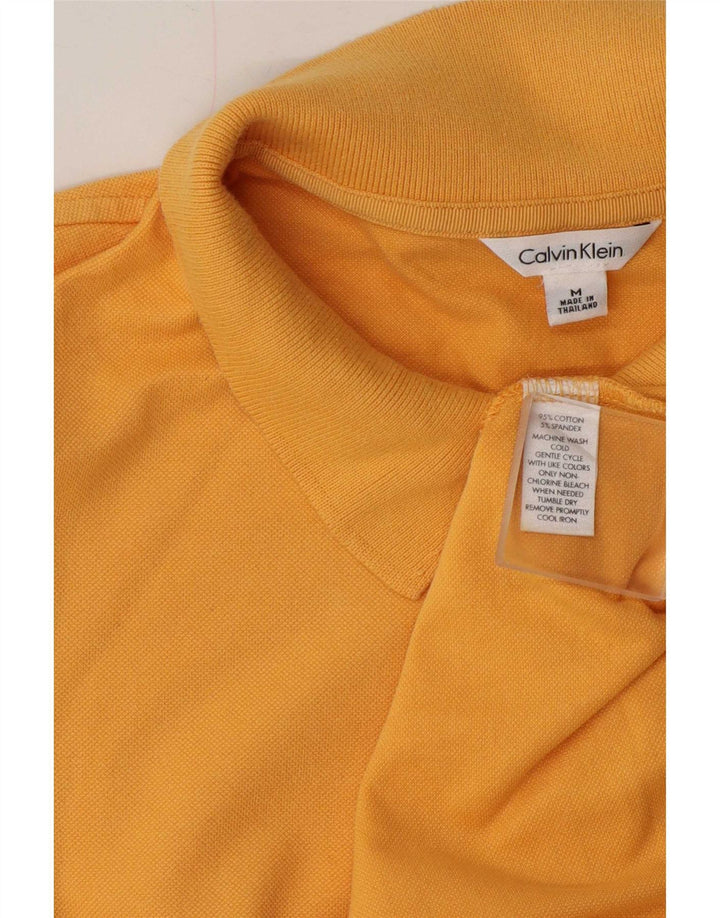 Calvin Klein Dame Polo Shirt UK 14 Medium Gul Bomuld