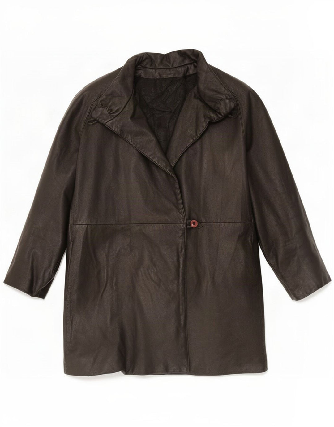 Vintage læderfrakke til kvinder UK 16 Large Black