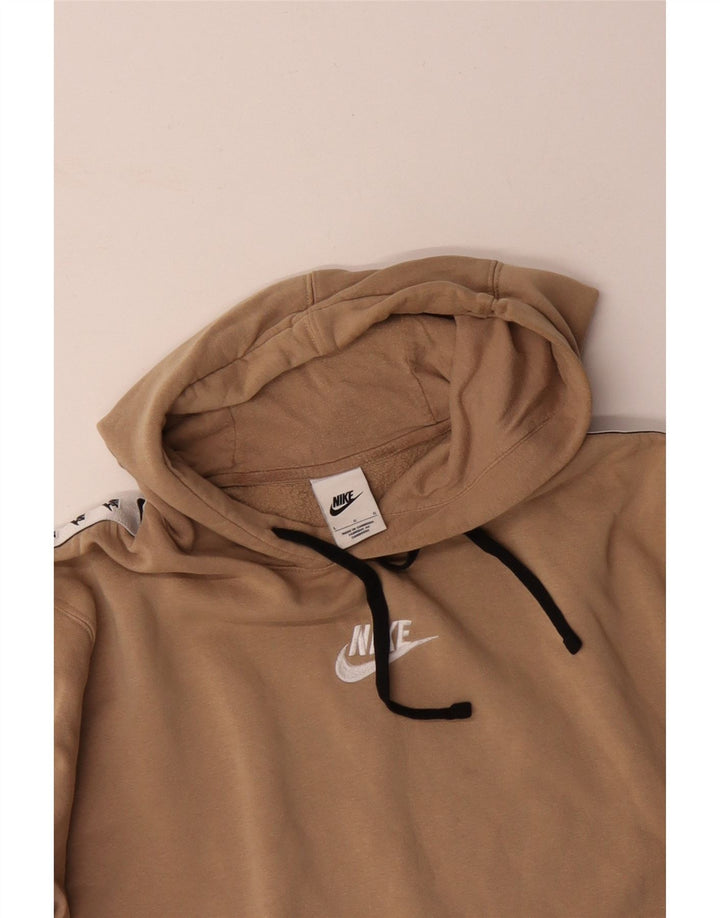 NIKE Grafisk hættetrøje til mænd Stor Beige Colourblock Bomuld