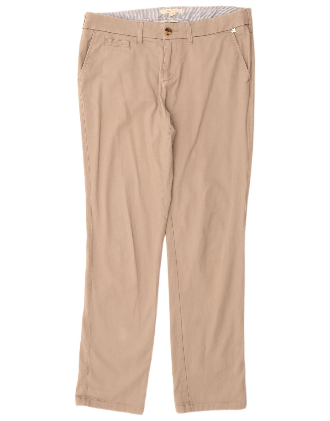 WHITE STUFF Slim Chino-bukser til kvinder UK 14 Large W32 L30 Beige Bomuld
